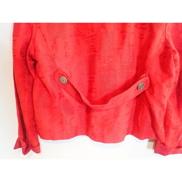 Canvasbacks Patchwork Embroidered Art Jacket Blazer Size 8 Small Red Ornate - Picture 10 of 12